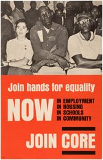 CORE "JOIN HANDS FOR EQUALITY NOW" POWERFUL CIVIL RIGHTS POSTER.