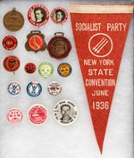 SOCIALIST, WORKERS ALLIANCE, I.W.W 17 PIECES, MOSTLY BUTTONS, 1910-1970s.