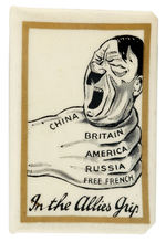 “IN THE ALLIES GRIP” HITLER CARTOON CELLO MATCH BOX HOLDER.