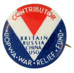 LEFT WING UNION WWII “CONTRIBUTOR” BUTTON.