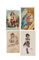 "CORSET/GARTER" ADVERTISING TRADECARDS.