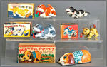 JAPANESE WIND-UP/FRICTION TIN DOG TOY LOT.