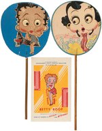 "BETTY BOOP" GOOGLE-EYE FAN PAIR & CANDY WRAPPER.