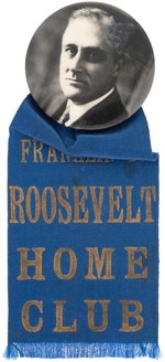 "FRANKLIN D. ROOSEVELT HOME CLUB" RIBBON ON REAL PHOTO BUTTON.