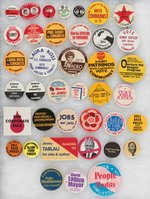 COMMUNIST PRESIDENTIAL & LOCAL CANDIDATES 39 BUTTONS 1968 AND MORE RECENT.