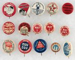 COMMUNIST EARLY BUTTONS FOR MAY DAY, WORKERS ATHLECTIC GAMES, & PEACE.