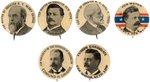 NEW YORK CITY 1897 HISTORIC BUTTONS: ALL FOUR CANDIDATES FOR MAYOR PLUS 2 RELATED FROM 1901.