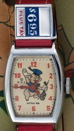 THREE LITTLE PIGS "LITTLE PIG" RARE BOXED WATCH.