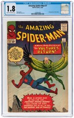 "AMAZING SPIDER-MAN" #7 DECEMBER 1963 CGC 1.8 GOOD-.