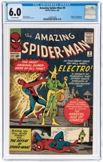 "AMAZING SPIDER-MAN #9 FEBRUARY 1964 CGC 6.0 FINE (FIRST ELECTRO).