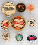 COLLECTIBLE PIN-BACK BUTTONS BOOK NINE RAILROAD PHOTO EXAMPLE BUTTONS.