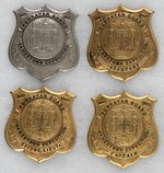 JAMESTOWN EXPOSITION 1907 POLICE FORCE FOUR RARE "POWHATAN GUARD" BADGES.