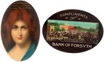 FOUR SCARCE ADVERTISING POCKET MIRRORS INCLUDING PHILA. BULLETIN NEWSPAPER.