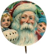 EARLY 1900s SANTA BUTTON WITHOUT TEXT AND USED BY SALESMEN.