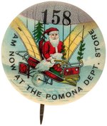 SANTA IN AIRSHIP SERIALLY NUMBERED CHOICE COLOR BUTTON.