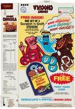 COUNT CHOCULA CEREAL BOX & SCRATCH 'N SNIFF STICKERS PREMIUM.