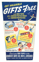 "DICK TRACY ROCKET PLANE" PREMIUM W/QUAKER OATS DISPLAY SIGN.