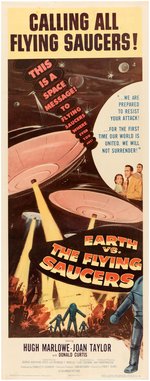 "EARTH VS THE FLYING SAUCERS" INSERT POSTER.