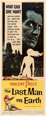 VINCENT PRICE "THE LAST MAN ON EARTH" INSERT POSTER.