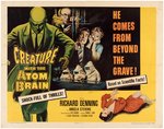 "CREATURE WITH THE ATOM BRAIN" HALF-SHEET MOVIE POSTER.