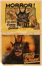 "CURSE OF THE DEMON" LOBBY CARD PAIR.