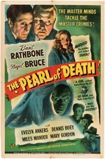 BASIL RATHBONE SHERLOCK HOLMES "THE PEARL OF DEATH" MOVIE POSTER.
