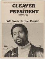 "ALL POWER TO THE PEOPLE!" CLEAVER/TERRY 1968 PEACE AND FREEDOM PARTY PRESIDENTIAL CAMPAIGN POSTER.