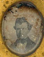 "FOR PRESIDENT GEN. FRANK PIERCE" PREVIOUSLY UNKNOWN 1852 OVAL 2.5" TALL WITH DAGUERREOTYPE PHOTO.
