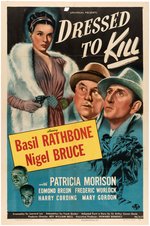 BASIL RATHBONE SHERLOCK HOLMES "DRESSED TO KILL" MOVIE POSTER.