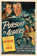 BASIL RATHBONE SHERLOCK HOLMES "PURSUIT TO ALGIERS" MOVIE POSTER.