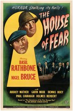 BASIL RATHBONE SHERLOCK HOLMES "THE HOUSE OF FEAR" MOVIE POSTER.