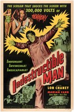 LON CHANEY JR. "INDESTRUCTIBLE MAN" MOVIE POSTER.