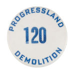 END OF NYWF 1965 GENERAL ELECTRIC "PROGRESSLAND DEMOLITION" BUTTON FROM HAKE COLLECTION & CPB.