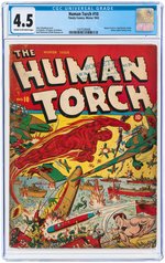 "THE HUMAN TORCH" #10 WINTER 1942 CGC 4.5 VG+.