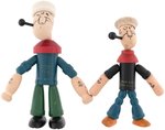 POPEYE JOINTED WOOD FIGURE SIZE VARIETY PAIR.