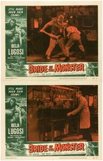 ED WOOD'S "BRIDE OF THE MONSTER" LOBBY CARD SET.