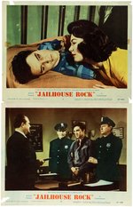 ELVIS PRESLEY "JAILHOUSE ROCK" LOBBY CARD TRIO.