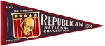 IKE RARE SILK SCREENED FABRIC 56 CONVENTION PENNANT PLUS "OFFICIAL HOST" RIBBON.