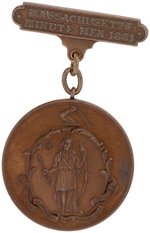 MASSACHUSETTS MINUTE MAN 1861 INDIVIDUALLY AWARDED MEDAL TO A MUSICIAN.