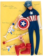 CAPTAIN ACTION UNIFORM AND CAPTAIN AMERICA OUTFIT SET LOOSE PAIR.