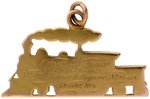 XMAS 1888 ENAMEL/14K GOLD CHARM FROM PRESIDENT MD. CENTRAL RR TO AN ENGINEER.