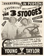 "THE 3 STOOGES" PERSONAL APPEARANCE PROMOTIONAL SHEET.