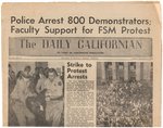 UNIV. OF CALIF. BERKELEY HISTORIC 1964-65 STUDENT PROTESTS LOT 7 NEWSPAPERS, 8 HAND-OUTS & 2 REPORTS