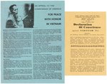 UC/BERKELEY 1965 NINE ITEM ARCHIVE OF ANTI VIETNAM WAR NEWSPAPERS AND HAND-OUTS.