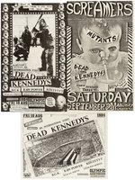 DEAD KENNEDYS PUNK ROCK POSTER LOT INCLUDING EARLY 1978 FLYER WITH THE SCREAMERS.
