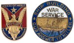 TWO RARE SHIP BUILDING BADGES: ONE IN 10K GOLD AND ONE "OUR ANSWER TO HITLER".