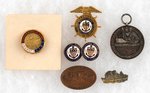 WWI U.S. SHIPPING BOARD FOUR BADGES, LAUNCH AWARD MEDAL & TWO RELATED.