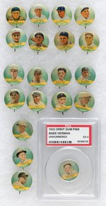 ORBIT GUM 1932-33 BUTTONS: 20 NUMBERED AND UN-NUMBERED INCL. ONE PSA GRADED.