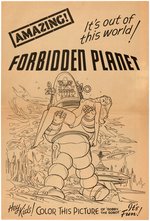 "FORBIDDEN PLANET" OVERSIZED "COLORING CONTEST HERALD" FEATURING ROBBY THE ROBOT.