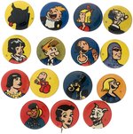 COMIC CHARACTER BUTTONS WITH COPYRIGHT SYMBOL ONLY INCLUDING TWO RARITIES.